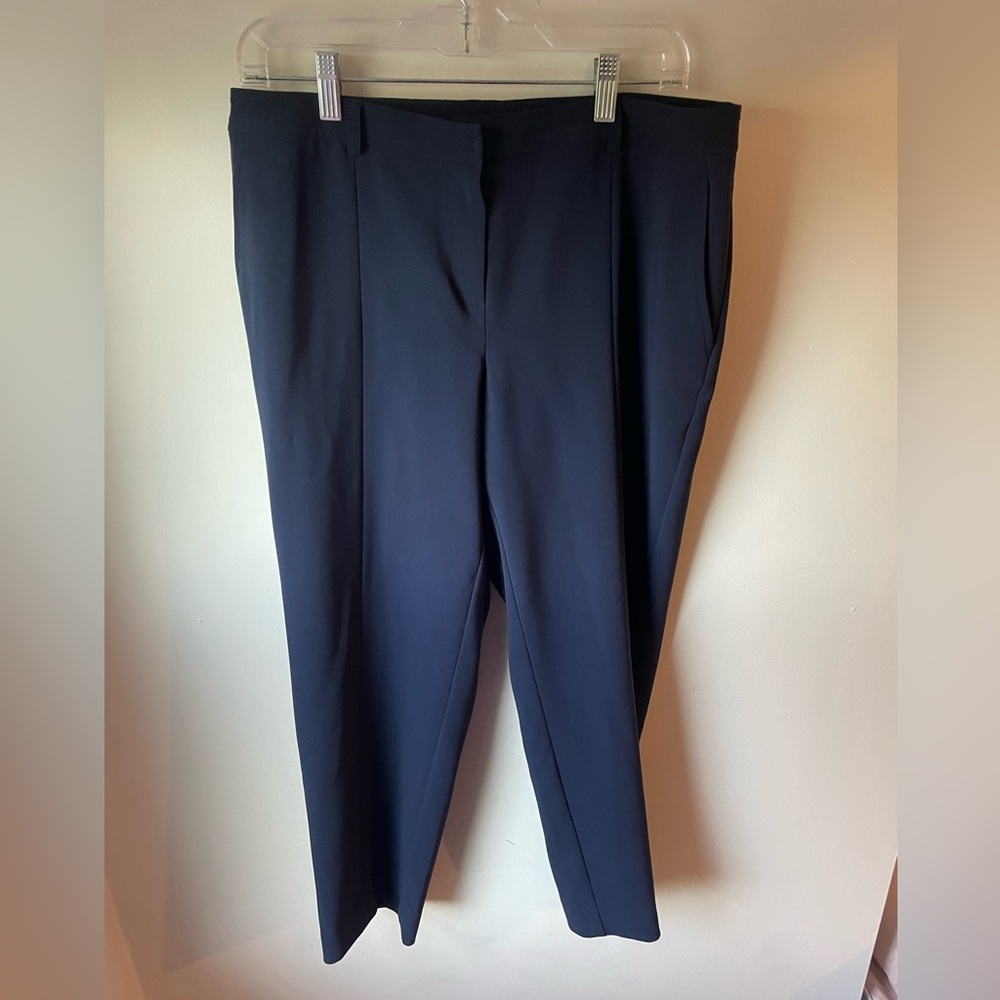 St. John Womens Creased Crop Pants Permanent Stitched Size 8 Navy Blue Sz 10 -J